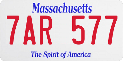 MA license plate 7AR577