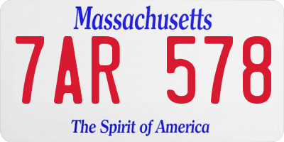 MA license plate 7AR578