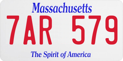 MA license plate 7AR579