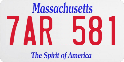 MA license plate 7AR581