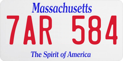 MA license plate 7AR584