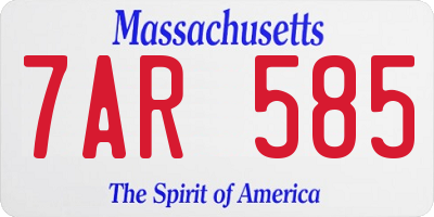MA license plate 7AR585