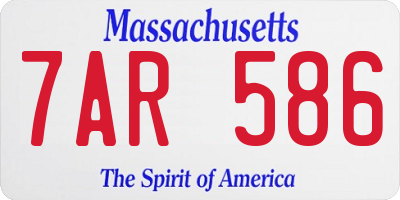 MA license plate 7AR586