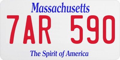 MA license plate 7AR590