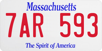 MA license plate 7AR593
