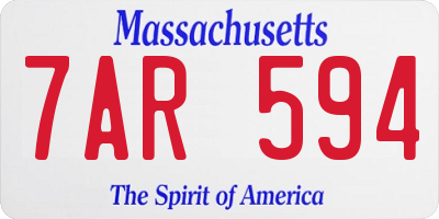 MA license plate 7AR594