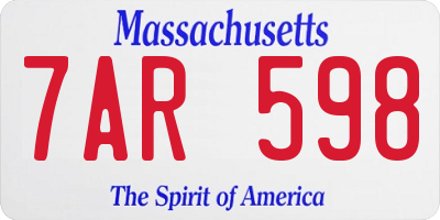 MA license plate 7AR598