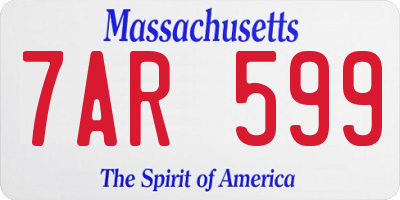 MA license plate 7AR599