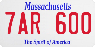 MA license plate 7AR600