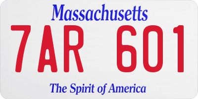 MA license plate 7AR601