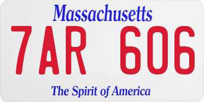 MA license plate 7AR606