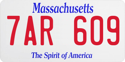 MA license plate 7AR609