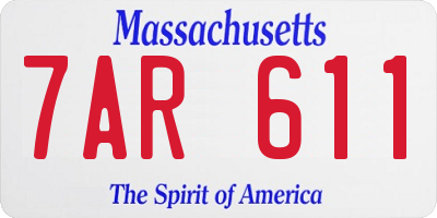 MA license plate 7AR611