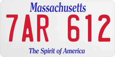 MA license plate 7AR612