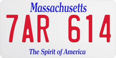 MA license plate 7AR614