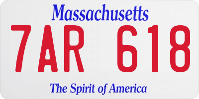 MA license plate 7AR618