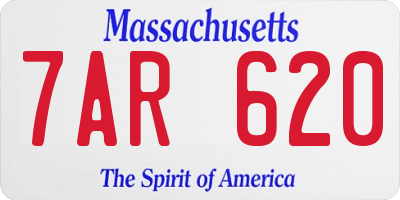 MA license plate 7AR620