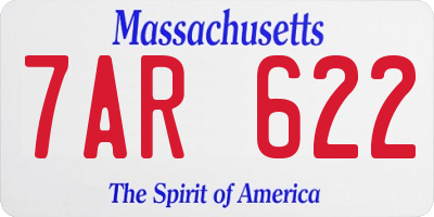 MA license plate 7AR622