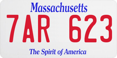 MA license plate 7AR623