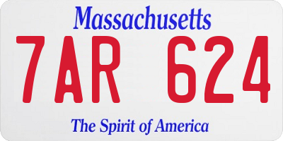 MA license plate 7AR624