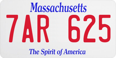 MA license plate 7AR625