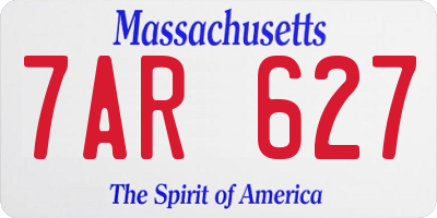 MA license plate 7AR627