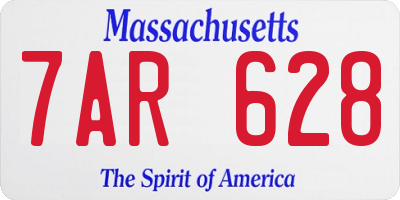 MA license plate 7AR628