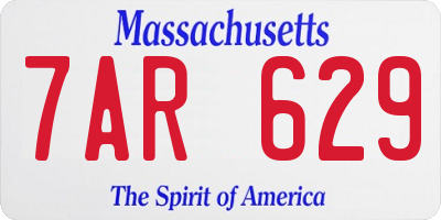MA license plate 7AR629