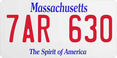 MA license plate 7AR630