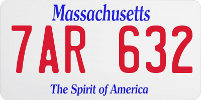 MA license plate 7AR632