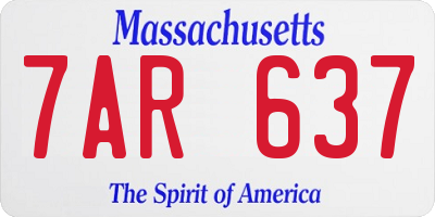 MA license plate 7AR637
