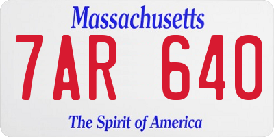 MA license plate 7AR640