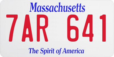 MA license plate 7AR641
