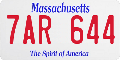 MA license plate 7AR644