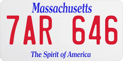 MA license plate 7AR646