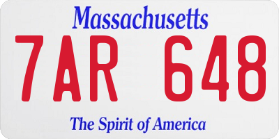 MA license plate 7AR648