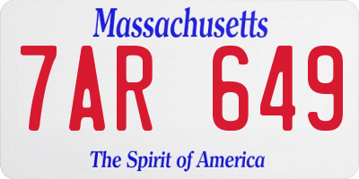 MA license plate 7AR649