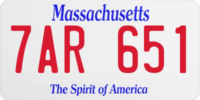MA license plate 7AR651