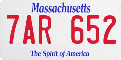 MA license plate 7AR652