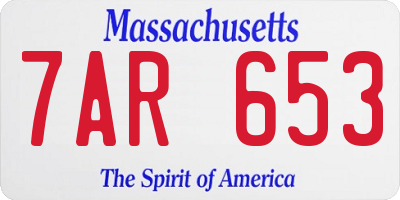 MA license plate 7AR653