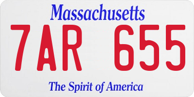 MA license plate 7AR655