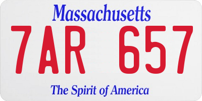 MA license plate 7AR657