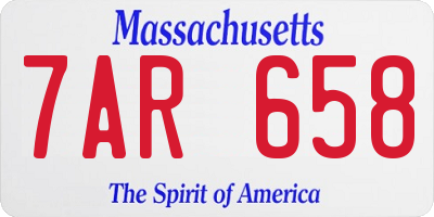 MA license plate 7AR658