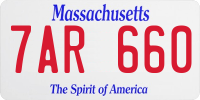 MA license plate 7AR660