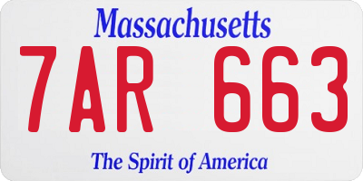 MA license plate 7AR663