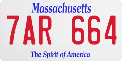 MA license plate 7AR664