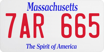 MA license plate 7AR665