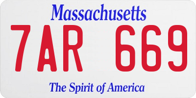 MA license plate 7AR669