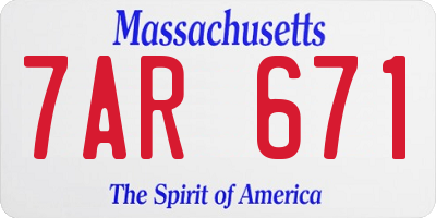 MA license plate 7AR671