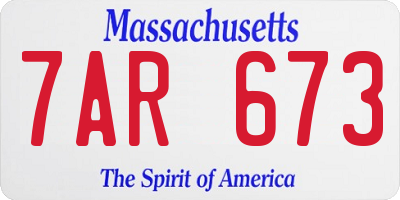 MA license plate 7AR673